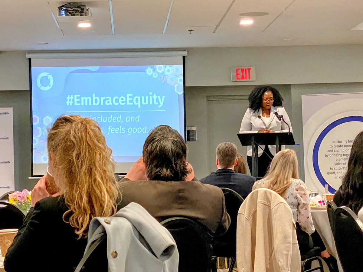 Left it all on the floor this morning. Thank you @My_Chamber for having me speak today and share my message and call to action. #InternationalWomensDay #EmbraceEquity