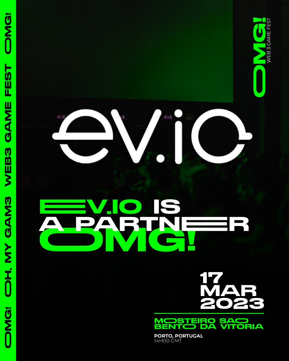 Exciting announcement for gamers!👾

<a href="/play_evio/">ev.io</a> has partnered with Oh, My Gam3 Web3 Festival!
You get to experience this game firsthand, but also this is one of the featured games in the Esports Triathlon🏆
Don't miss out on this Nerdvana!🎮

omgporto.com

 #OMGam3