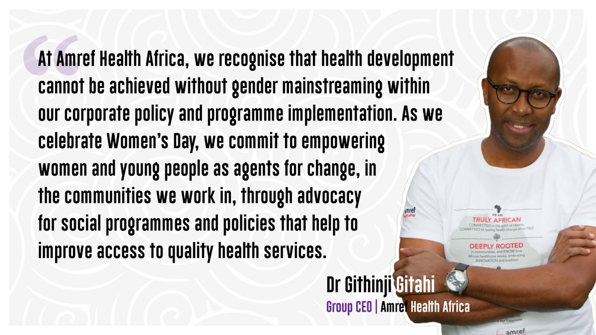 We are proud of our commitment to gender mainstreaming in policy and program by working with women and girls in addressing gender barriers to equitable health access in the African communities ~ <a href="/daktari1/">Dr Githinji Gitahi, MBS</a>   

#HappyInternationalWomensDay #InternationalWomensDay2023 #AHAIC2023