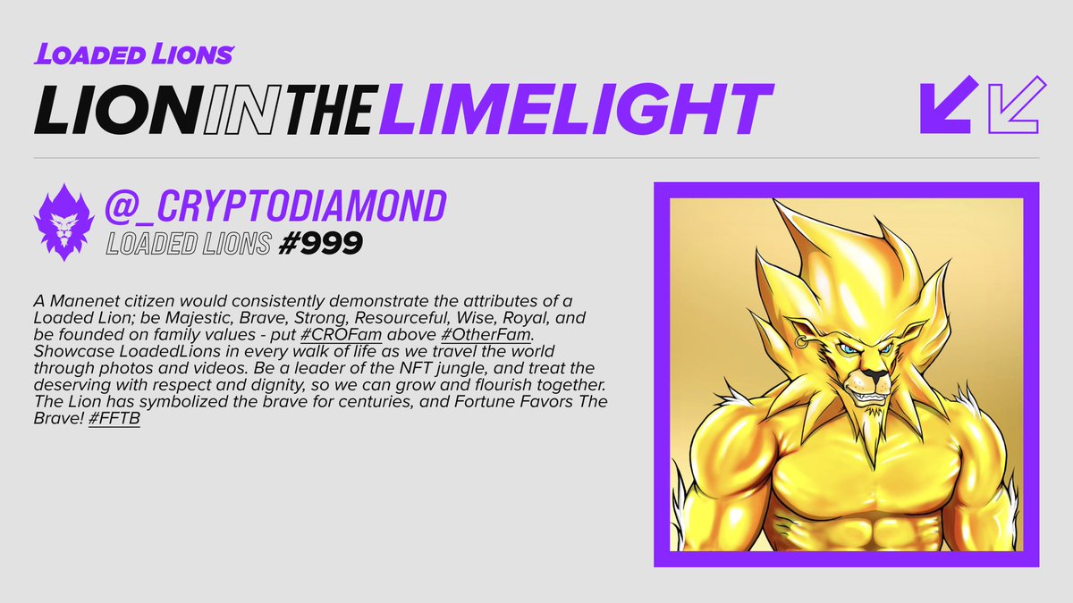 This week's Lion in the limelight goes to 🥁
<a href="/_CryptoDiamond/">CRyptO Diamond 💎</a> !🎉

For our inaugural edition of Lion in the limelight it’s only right that it goes out to Mr. 1st edition himself, CryptoDiamond! 

Here is what it means to be a Mane Netizen from their perspective: