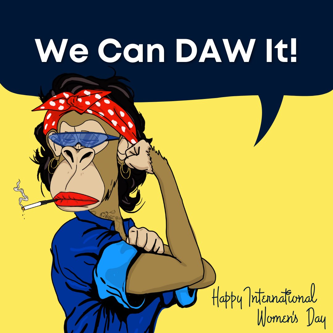In celebration of International Women's Day we created an official open edition DAW artwork💪

Minting is FREE for EVERYONE🎉
Will be open for 24 hours

Like and Retweet so everyone can enjoy ❤️

art.desperateapewives.com

#March8 #8MarchWomensDay