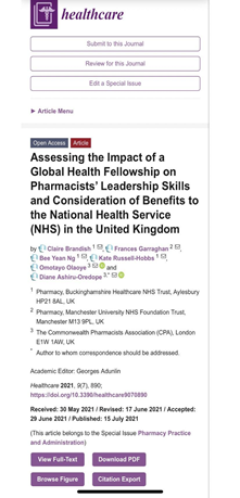 4 female fellows @ClaireBrandish1 @Katerh9 @BeeYinNg and @francesgarragh1 evaluated the impact of the #CPhOGHfellows programme on pharmacy professionals & published their results here: mdpi.com/2227-9032/9/7/…

#CwPAMS #WomensDay #IWD2023 #IWD23 #Pharmacists