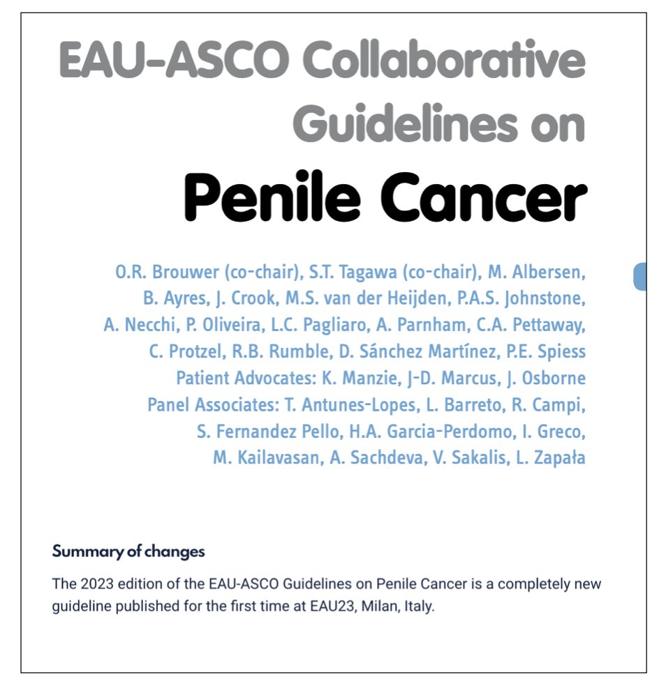 2 years and 1672 emails later; its live!, the new collaborative <a href="/Uroweb/">European Association of Urology (EAU)</a> and <a href="/ASCO/">ASCO</a>  #penilecancer guideline. We hope this will reach physicians all over the world and fuel many more international collabs for #rarecancers. It was an honour to co-chair this panel, thank you all!