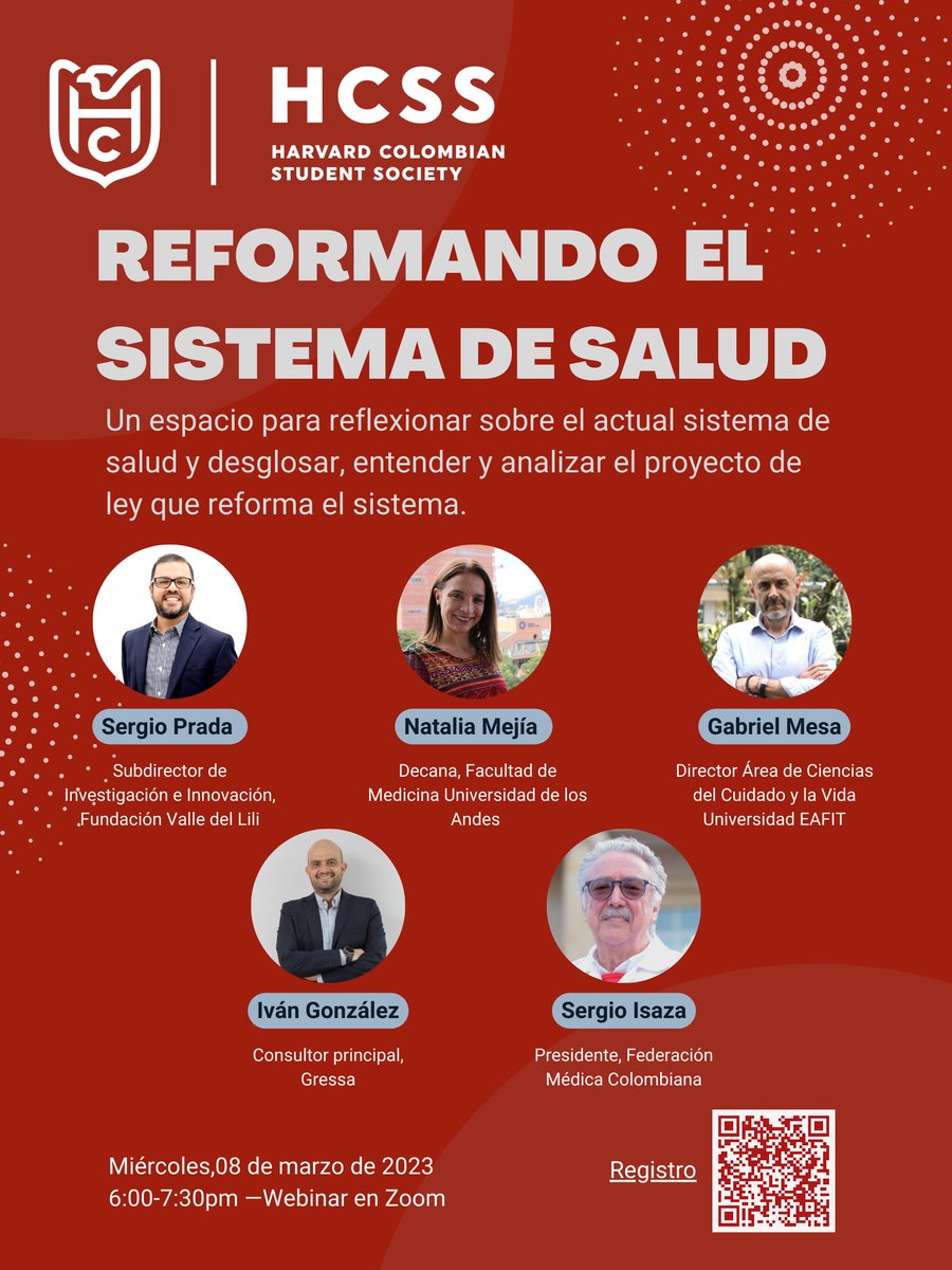 Catalina Melendez (@camelcon95) on Twitter photo Desde <a href="/ColombiaHarvard/">Colombianos en Harvard</a> los invitamos a acompañarnos en esta conversación sobre los retos y oportunidades del sistema de salud actual, y la propuesta de la #ReformaALaSalud que presentó el gobierno. Continuemos construyendo país juntos.
Link para registro: lnkd.in/gXNeWxJT Desde <a href="/ColombiaHarvard/">Colombianos en Harvard</a> los invitamos a acompañarnos en esta conversación sobre los retos y oportunidades del sistema de salud actual, y la propuesta de la #ReformaALaSalud que presentó el gobierno. Continuemos construyendo país juntos.
Link para registro: lnkd.in/gXNeWxJT