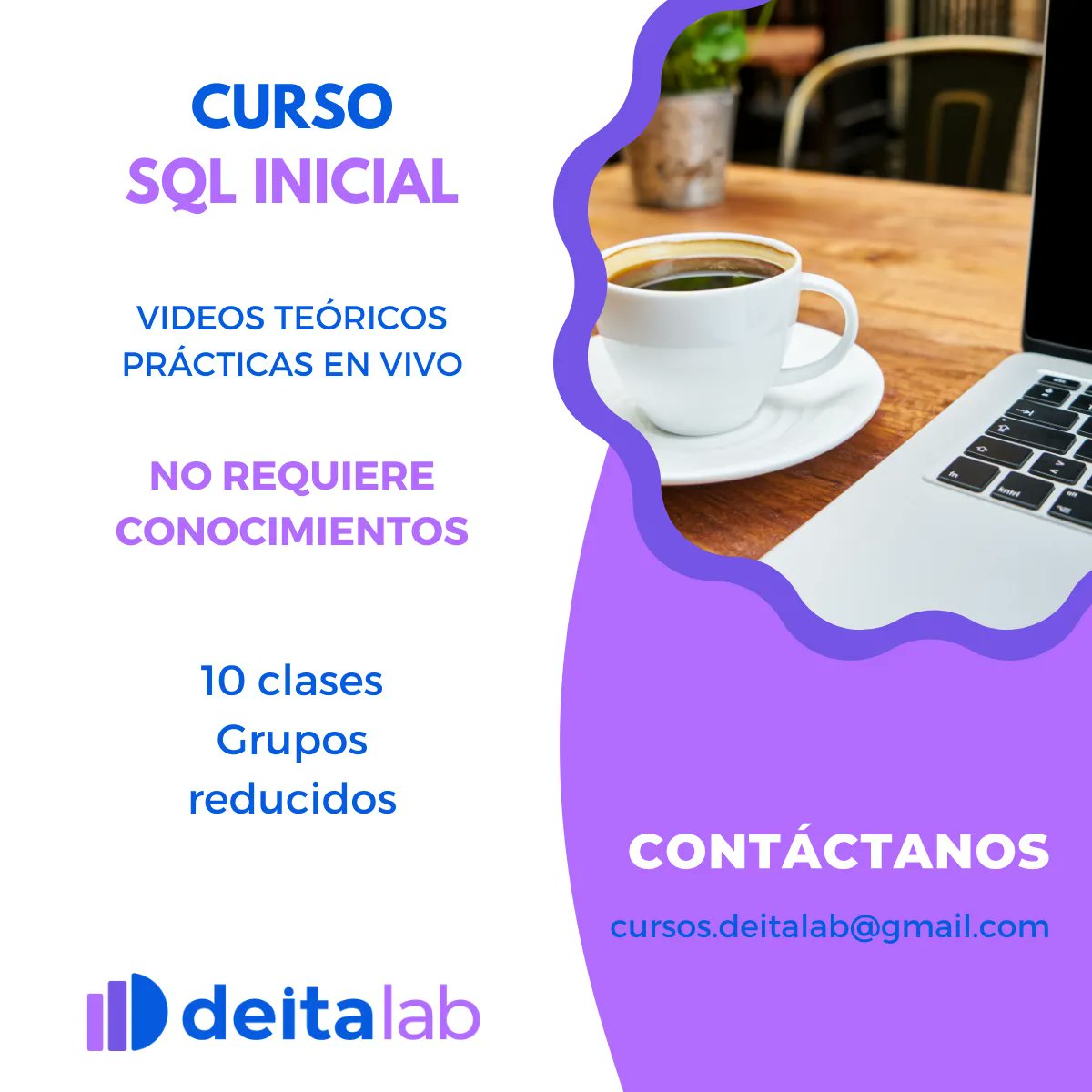 DeitaLab's tweet image. ¿Queres aprender SQL desde cero? ¡Nuestro curso online está aquí! Sin requisitos previos, 10 clases en grupos reducidos. ¡Inscríbete!
Consultas: buff.ly/41Z6e7I
#cursoSQL #DeitaLab