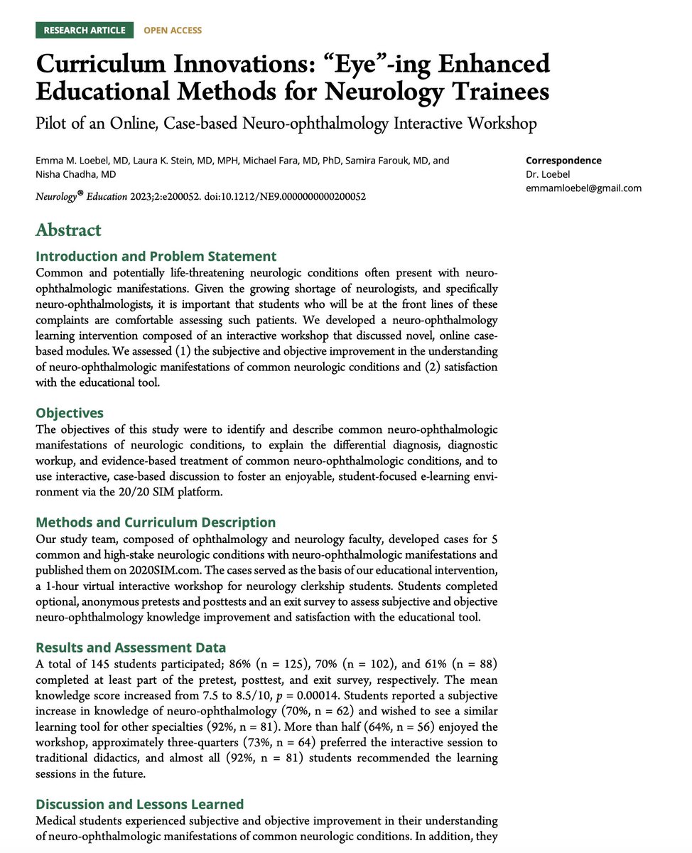 ssfarouk's tweet image. .@Neph_SIM @20_20SIM in @GreenJournal!

"Curriculum Innovations: 👀 -ing Enhanced Educational Methods for #Neurology Trainees"

ne.neurology.org/content/2/1/e2…

@LoebelEmma @iEducatorMD @MSHSNeurology @NYEEResidency @ISMMSKidney @InstituteMedEd @DOMSinaiNYC 

#FOAMed #MedEd #SIMSeries