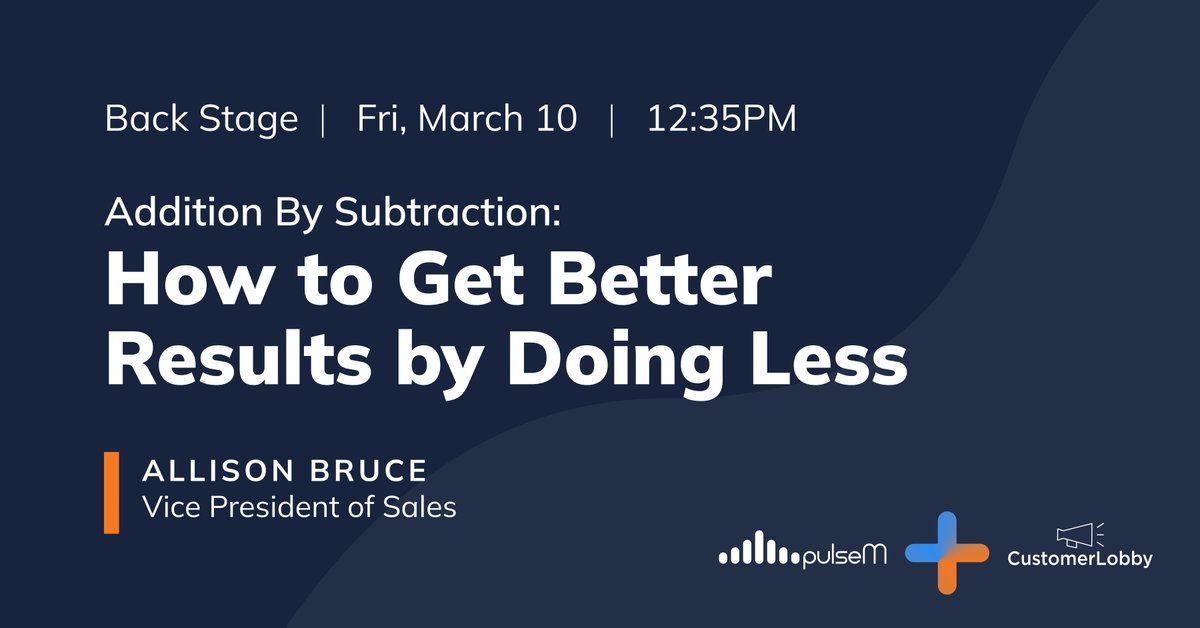 We are excited to announce that our VP of Sales, Allison Bruce, will be conducting a 20-minute Quick Hits session at <a href="/certain_path/">CertainPath</a>'s Spring Expo this Friday, March 10th! Come  to the back stage at 12:35 pm to learn how you can get better results for your business by doing less.