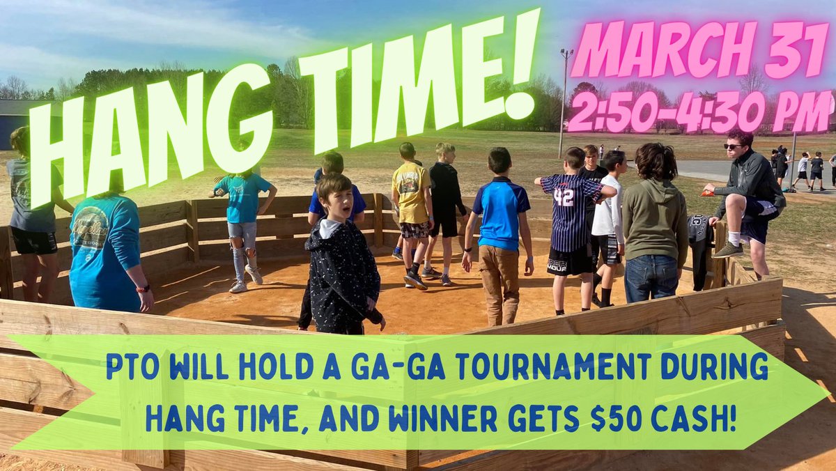 Save the date!!! Our last PTO Hang Time for the year is March 31st.  Admission is 3.00 per student. Concessions will be sold. Stay after school to hang with your friends and play lots of fun games and activities. (NLMS students only) 
#pantherPROUD