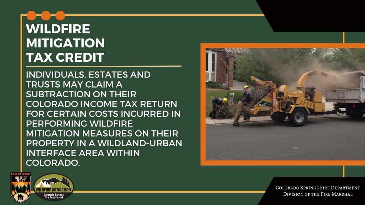 CSFDPIO's tweet image. WILDFIRE WEDNESDAY🔥

Did you know you could get a tax credit for mitigating your property?

Click this link for more information to see if you&apos;re qualified: coswildfireready.org/mitigation-tax…
.
.
.
#WildfireWednesday #WildfireMitigation #COSWildfireReady #COSReady #csfd