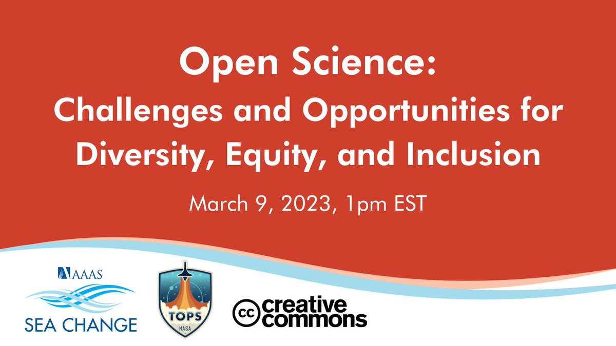 AAAS_SEAChange's tweet image. TOMORROW: Join #SEAChange, @ToOpenScience, and @creativecommons on Thursday, March 9 at 1pm EST for a discussion on how #OpenScience presents opportunities to advance diversity, equity, and inclusion, and some challenges we should consider. Register here: fal.cn/3wq4r
