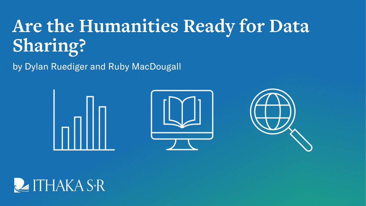 To uncover data sharing trends in the humanities, @dylan_ruediger &amp; <a href="/ruby_macdougall/">Ruby MacDougall</a> conducted a series of interviews with key personnel at <a href="/GayGuides/">Mapping the Gay Guides</a>, <a href="/UNCLibrary/">UNC Library</a>’s On the Books project, <a href="/HopkinsEngineer/">Johns Hopkins Engineering</a>’s Black Beyond Data, &amp; <a href="/6Bacon/">6° of Francis Bacon</a>. sr.ithaka.org/publications/a…