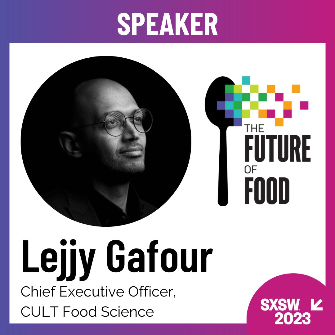 CULT Food Science is a proud sponsor of #FutureFoodSXSW this year! 

Join us as Lejjy Gafour speaks about Cultivating New Agricultural Systems for a Changed Climate.

RSVP:
lnkd.in/gSEues_A

#FutureOfFood #FoFSXSW #zerohungerzerowaste #ZHZW #foodtech #cellag #sxsw2023