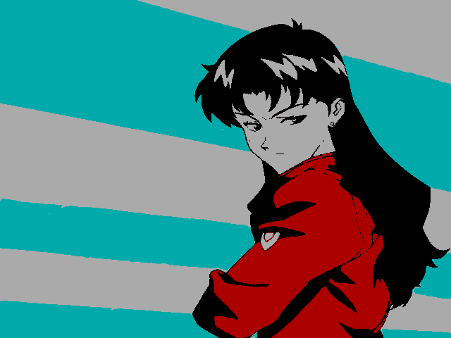 A neat little picture I made with some editing. Only 4 colors, but still a whole lot of expression. #digitalart #Evangelion