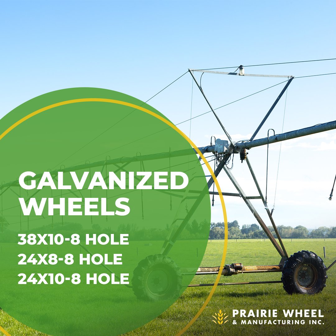 PrairieWheelMfg's tweet photo. We have hundreds of galvanized wheels in our shop, along with other agriculture wheels, ready and waiting. 

Speak to a member of our team at 306-244-4999.
#IrrigationEquipment #Farming https://t.co/ddnIj8ApLe