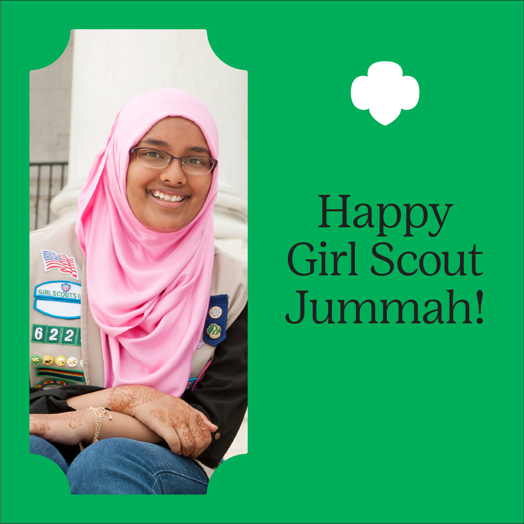 GSDSWOfficial's tweet photo. Girl Scout Jummah gives girls a chance to recognize people’s contributions to Girl Scouting within the Muslim community. Don’t miss this opportunity to reflect on your faith and why it’s important to you. #gsdsw #gsfaith #GSWeek #CelebrateWomen https://t.co/vEKHvmbC8T