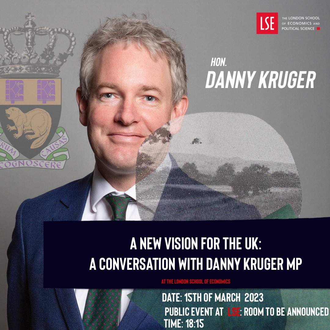 We would like to inform you that on Wednesday 15th of March, at 18:15, Danny Kruger, <a href="/danny__kruger/">Danny Kruger</a> for Devizes in Wiltshire is coming to talk to us at the LSE. It’s going to be a memorable evening.
We invite anyone to come. To register:  forms.gle/pfQ51QN5a4Khxv…