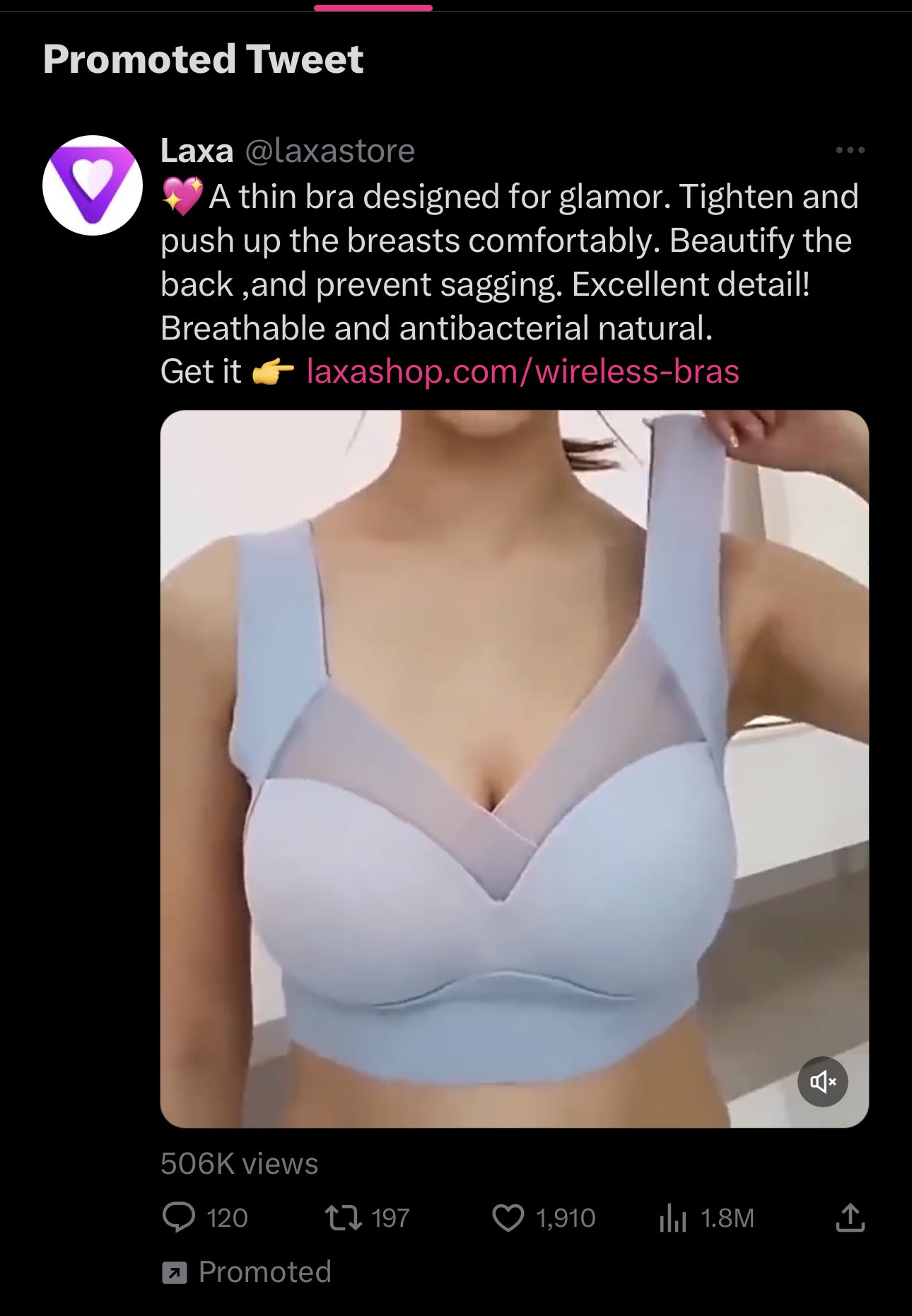 Nik Kalyani (🎨,🟣💜) on X: Hi @elonmusk — a quick update on Twitter's  obsession with showing me bra ads. It appears the algorithm is now more  specific, but I still have no
