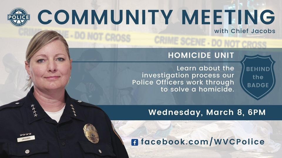 Tonight is the night. We’ll go behind the badge to meet a homicide detective and see what it’s like to work a case from start to finish. Join us on Facebook.