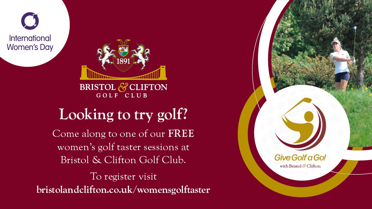 Join us for a FREE women’s golf taster session #womensgolfbristol #ladiesgolfbristol #bristolandcliftongolfclub #womenlearninggolfbristol #womenandgolf #gloucestershiregolf #englandgolf #wesport #R&amp;A