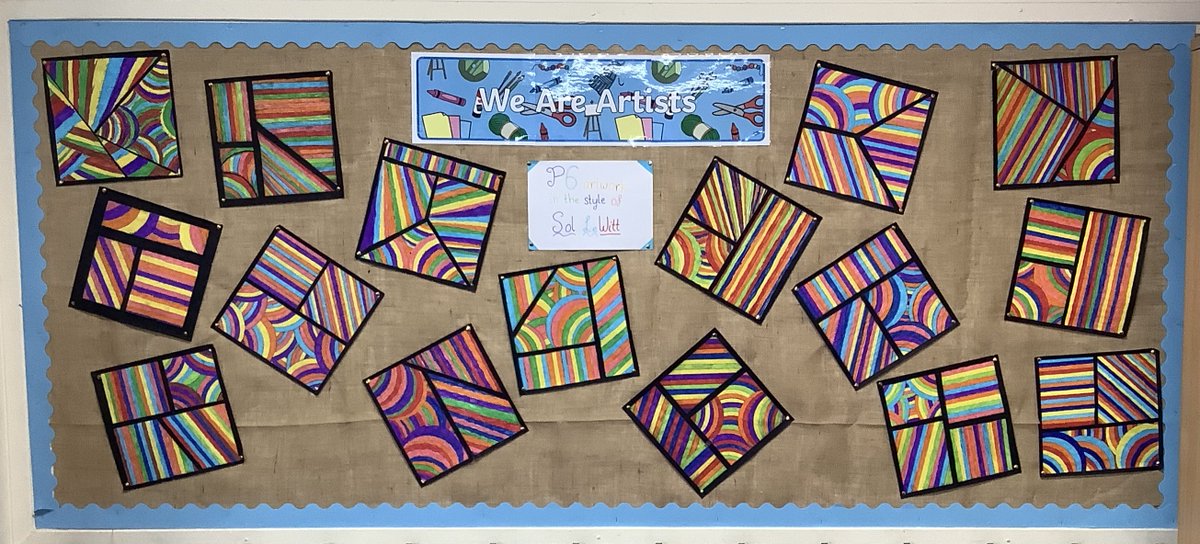 MissKellyFCRC's tweet photo. P6 created this wonderfully bright display of art in the style of artist Sol LeWitt. @standrewsFCRC https://t.co/PihzRI016y