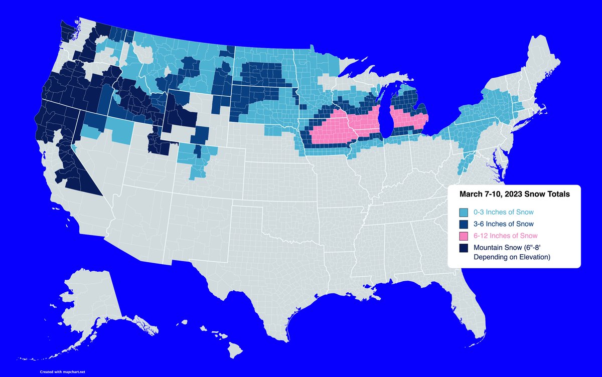 Last Nationwide Map! #wxtwitter #weather #snow #winter #storm #California #Oregon #Washington #Nevada #Utah #Colorado #NorthDakota #SouthDakota #Nebraska #Minnesota #Iowa #Wisconsin #Illinois #Michigan #Pennsylvania #NewJersey #NewYork #Connecticut #RhodeIsland #Massachussetts https://t.co/OmxdZeMbbm