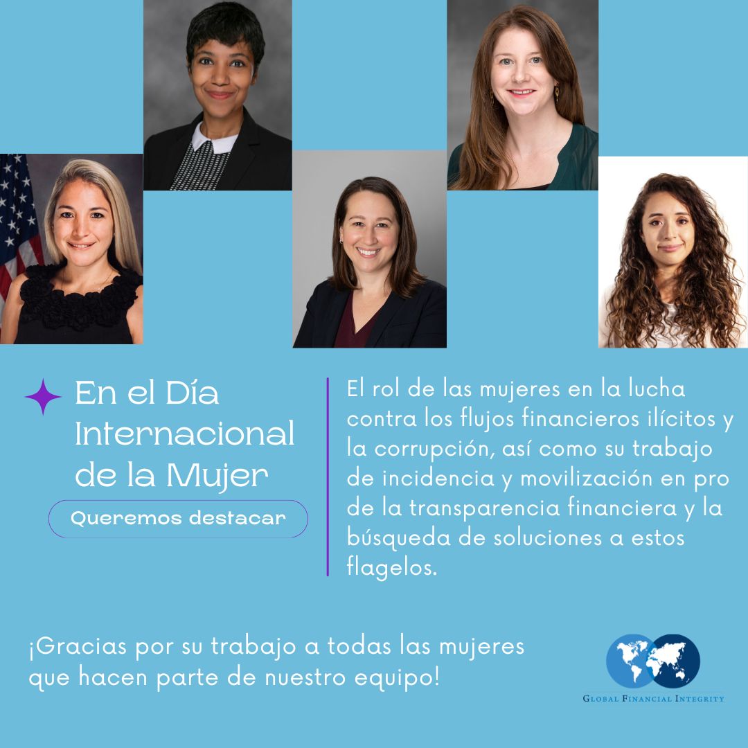 Hoy en el marco del #8M queremos resaltar el trabajo investigativo y de incidencia de las mujeres, en pro de la transparencia financiera y en la lucha contra los flujos financieros ilícitos. 

¡Gracias a nuestras directoras, coordinadoras y colaboradoras!