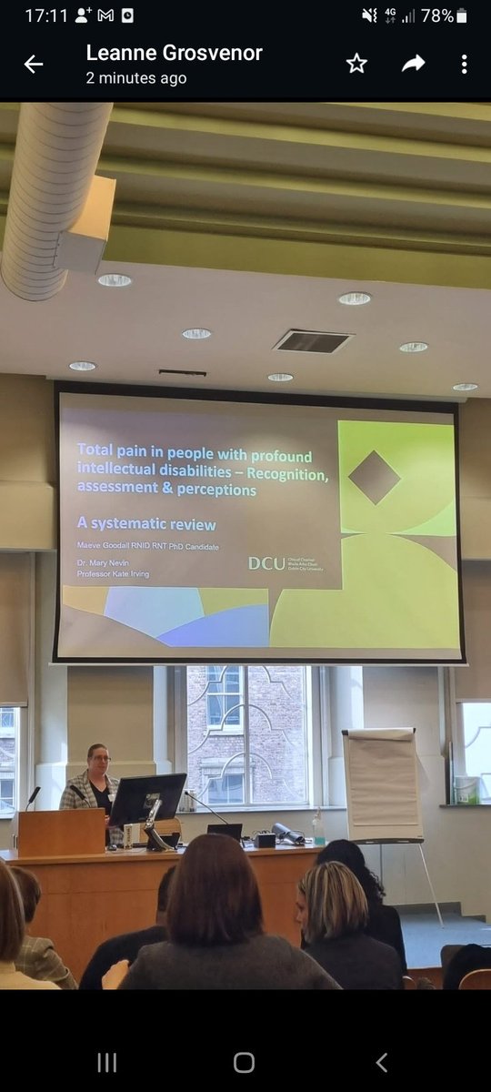 I really enjoyed presenting at @TheConf_TCD today and listening to the other speakers. Some very interesting conversations and discussion too. 😀 @MaryNev1 @Irvingkate @am_martin_ @StMichaelsHouse #profound #intellectual #disability #pain #PhD