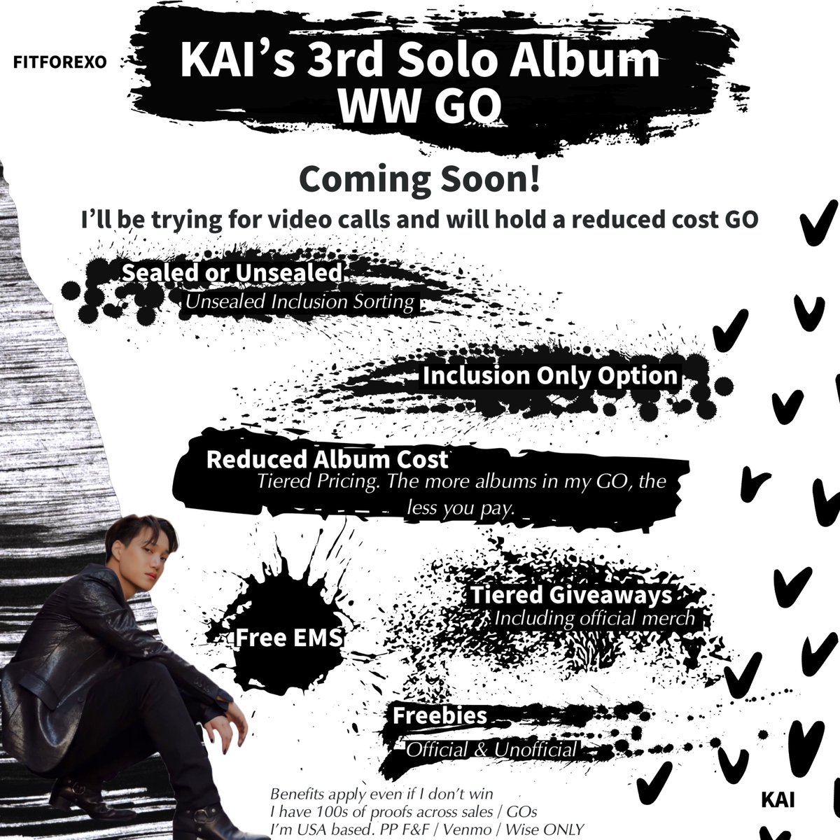 fitforexo_sales's tweet photo. Pls RT WW GO | KAI The 3rd Mini Album Rover | Coming Soon

→ Reduced Album Cost with Tiered Pricing | To update once event posted
→ Inclusion Only Option
→ Free EMS
→ Sealed / Unsealed w/ Sorting 
→ Tiered Giveaways 🆕
→ Freebies 🆕

#KAI #카이 #rover #KAI_Rover #exogo https://t.co/kvho8yOeKN