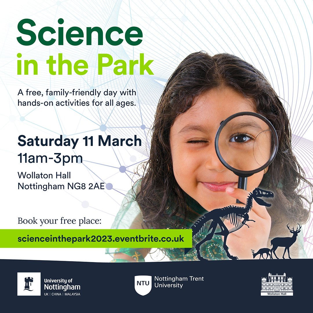 Scientists from the University of Nottingham, Nottingham Trent University, and a variety of local organisations are joining forces to provide a range of exciting family-friendly activities at Wollaton Park on Saturday 11th March 2023. <a href="/UniofNottingham/">Uni of Nottingham #WeAreUoN</a> <a href="/WollatonHall/">Wollaton Hall</a>
