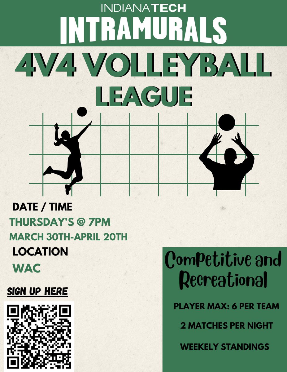 IndianaTech_Int's tweet image. 4v4 Volleyball