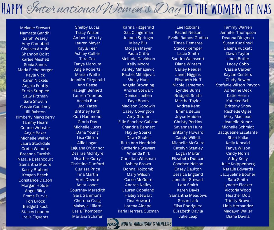 North American Stainless Celebrates International Women's Day 2023! 
#EmbraceEquity