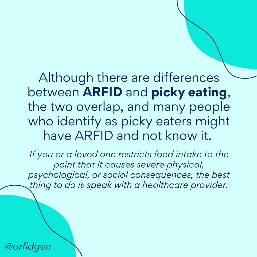 What's the difference between #pickyeating and avoidant/restrictive food intake disorder (#ARFID)? Although the two overlap, there are important distinctions. Read below to learn more. #pickyeaters #pickyeating #selectiveeating #fussyeater #fussyeaters