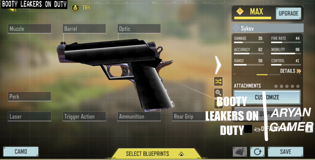 bath_exe's tweet photo. CoDM Dataminers, Moonshiner has found in the game files the Sykov Pistol From MW2019, we at BLoD have done our civic duty to provide you all the best of the best.

Here's the Sykov Loadout 🔥🔥🔥
Leaks upcoming soon

Source: @CodmJoe  @LeakersOnDuty 
#codmobile #Testserver #codm https://t.co/71YaN1cuRy
