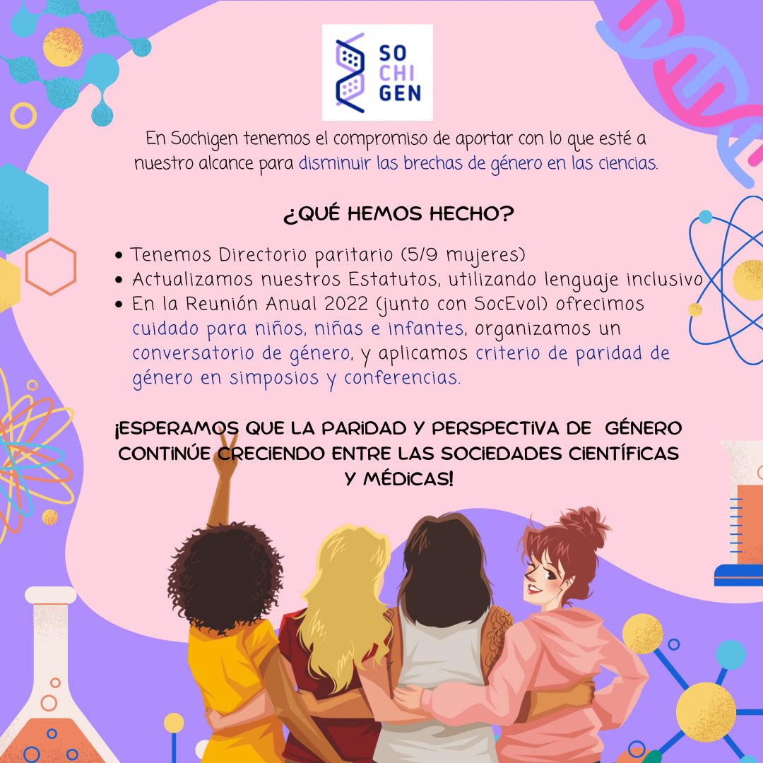 Cada una, desde su posición, puede aportar a disminuir las brechas de género en ciencias. La <a href="/sochigen/">Sociedad de Genética de Chile</a> se lo toma en serio. Están todxs haciendo el esfuerzo suficiente?
#8DeMarzo #EmbraceEquality <a href="/Genero_ANIP/">Comisión Género y Disidencias ANIP</a> <a href="/RedInvestChile/">Asociación Red de Investigadoras</a>