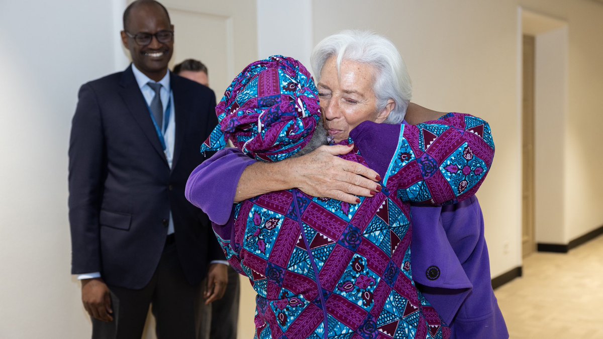 Lagarde's tweet photo. While we’ve come a long way on gender equality, there is still much work to be done.

Thank you my dear friend Ngozi Okonjo-Iweala @NOIweala for our wide-ranging discussion this International Women’s Day.

Listen back on #TheECBPodcast https://t.co/Efe44iXYCo

#IWD2023 https://t.co/4Ye6lqwf9P