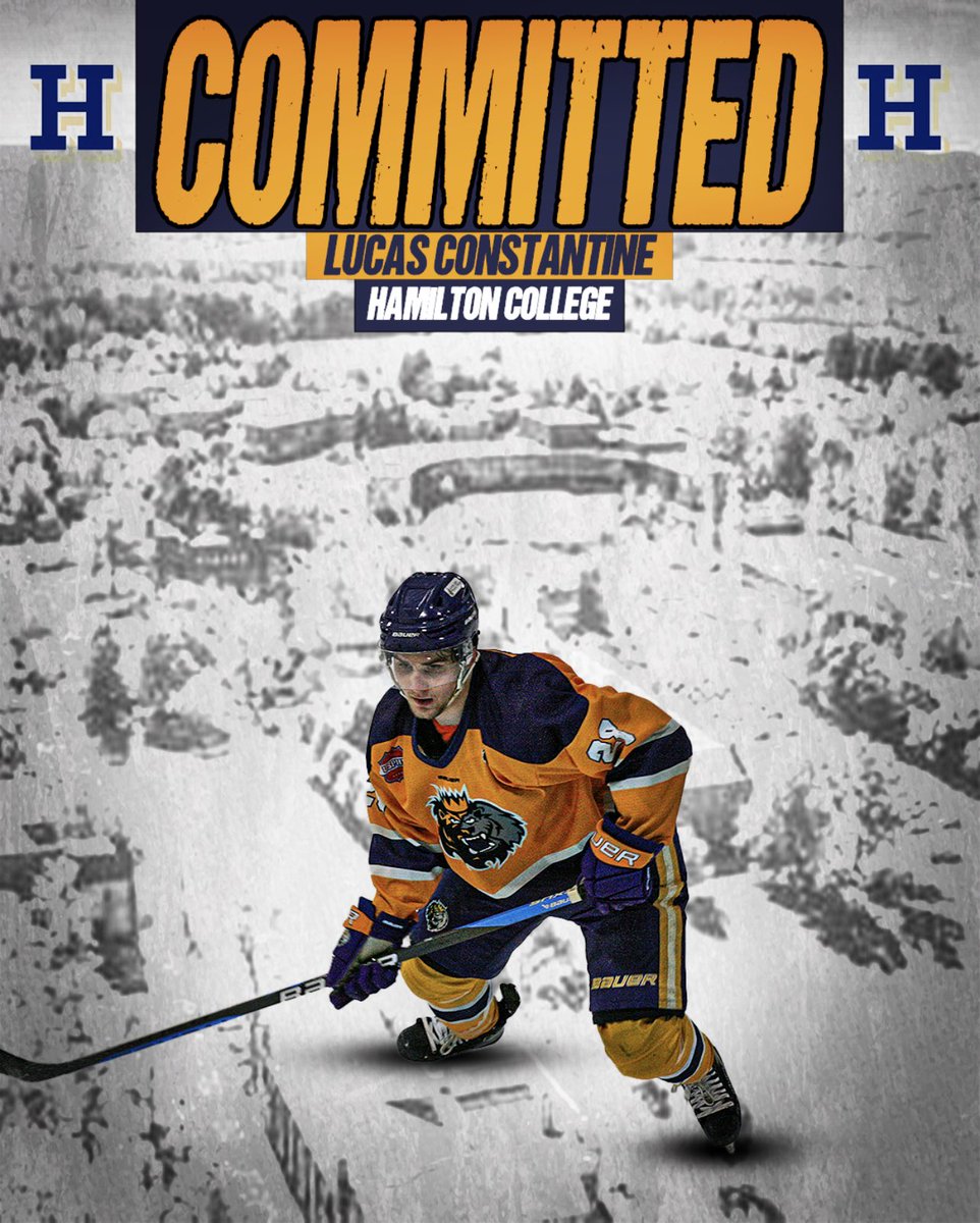 Congratulations!! 👏👏 We are pleased to announce NCDC Defensemen Lucas Constantine has committed to further his education and play college hockey  <a href="/HamCollMHock/">Hamilton College Men's Hockey</a> for the 23/24 season!! Way to go Consto!!💜💛
