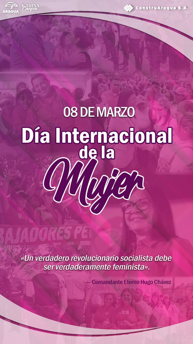 “Sin la verdadera liberación de la mujer, sería imposible la liberación plena de los pueblos y soy un convencido de que un auténtico socialista debe ser también un auténtico feminista”. 

— Comandante Eterno Hugo Chávez. ¡Feliz día!  

#ChávezFeminista
#8Mar
<a href="/Soykarinacarpio/">Karina Carpio</a>