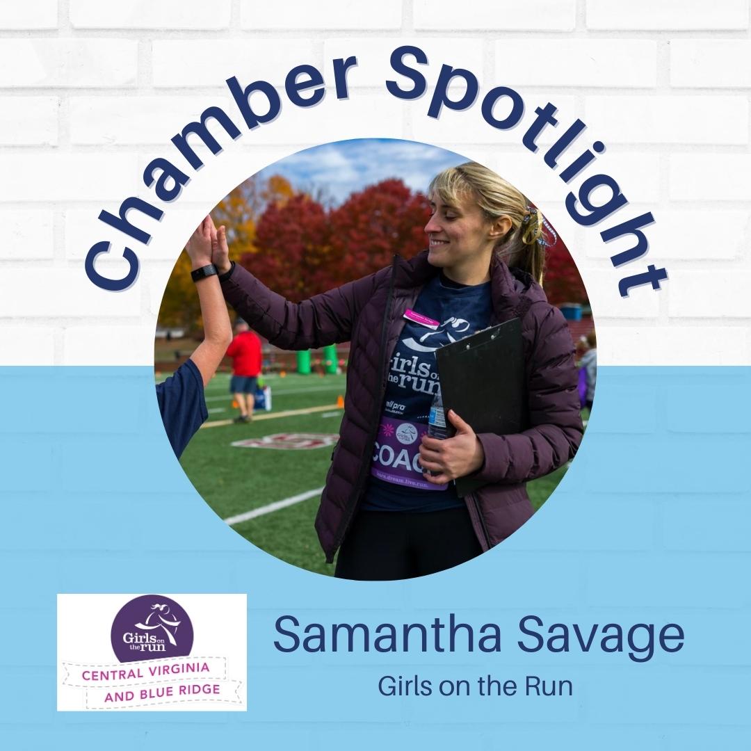 Charlottesville Regional Chamber of Commerce (@cvillevachamber) on Twitter photo #IWD2023 Chamber Spotlight: Samantha Savage helps inspire girls to be joyful, healthy and confident through #GirlsontheRun
🏃♀️ Read more: cvillechamber.com/2023/03/06/cha…
<a href="/GOTRCVABR/">Girls on the Run of Central VA and Blue Ridge</a> #chambermembers #memberspotlight #charlottesville #albemarlecountyva #GOTR #internationalwomensday #IWD2023 Chamber Spotlight: Samantha Savage helps inspire girls to be joyful, healthy and confident through #GirlsontheRun
🏃♀️ Read more: cvillechamber.com/2023/03/06/cha…
<a href="/GOTRCVABR/">Girls on the Run of Central VA and Blue Ridge</a> #chambermembers #memberspotlight #charlottesville #albemarlecountyva #GOTR #internationalwomensday