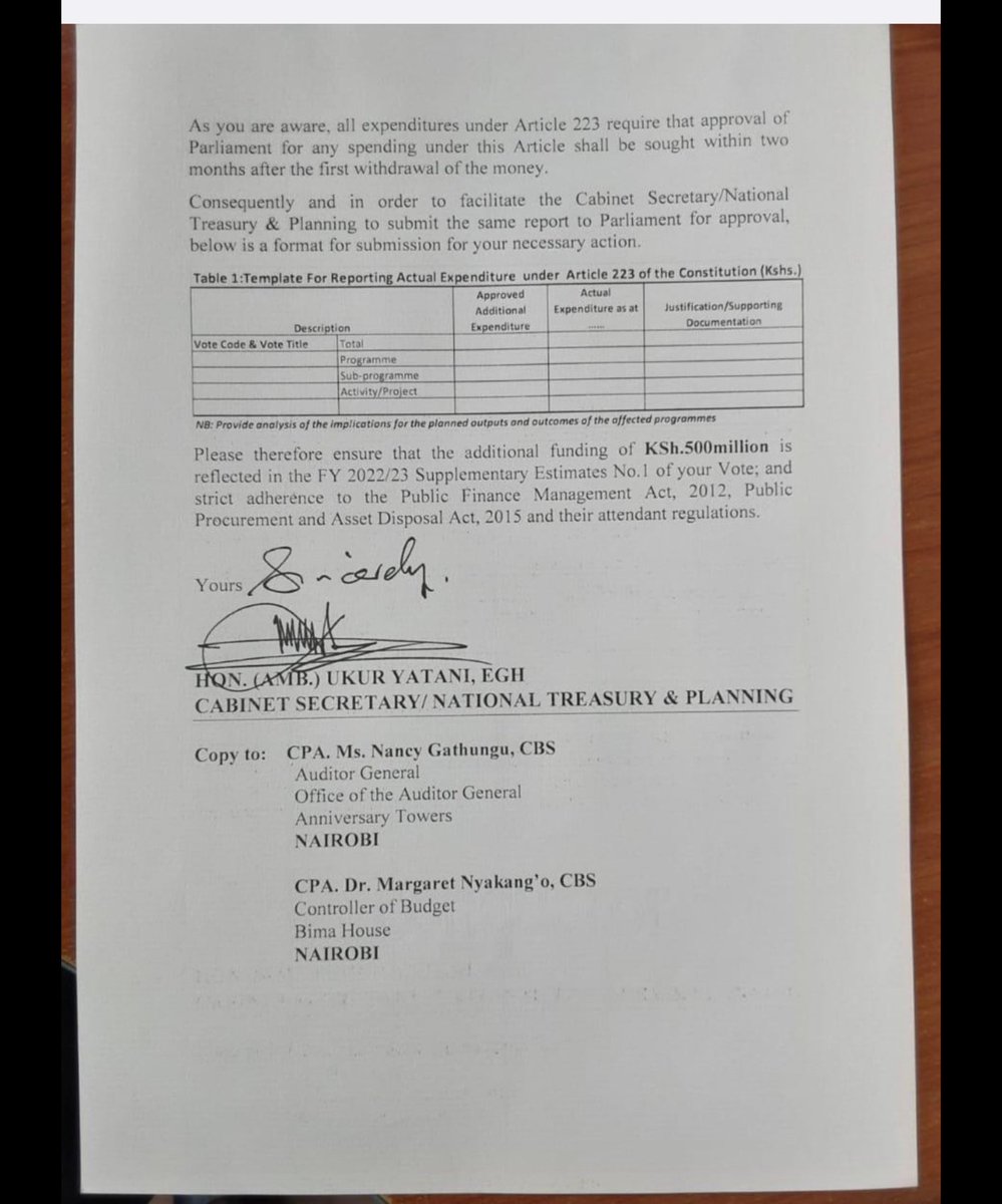 ahmednasirlaw's tweet photo. By releasing this letter (of course with the permission of retired President Uhuru and the blessing of Hon Raila), Hon. Ambassador Ukur Yatani shows the government the Middle finger and tells H.E @WilliamsRuto "you can't touch me..." https://t.co/GeMcPx6LlO