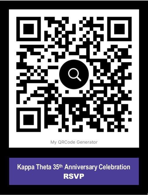 Have you registered for the Kappa Theta 35th Anniversary Celebration on Friday, April 21st?!? Don't miss out on this exciting program!