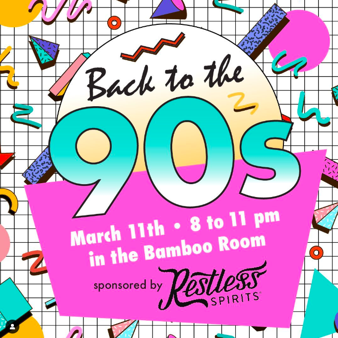 Don't miss @BambooPennys upcoming Back to the '90s party this weekend! 🎉
This event is sponsored by Restless Spirits and will be packed with all things '90s - music, cocktails, trivia, and more!
🎟 Grab your tickets here → bit.ly/3JoHzSw
#KansasCity #LeawoodKS