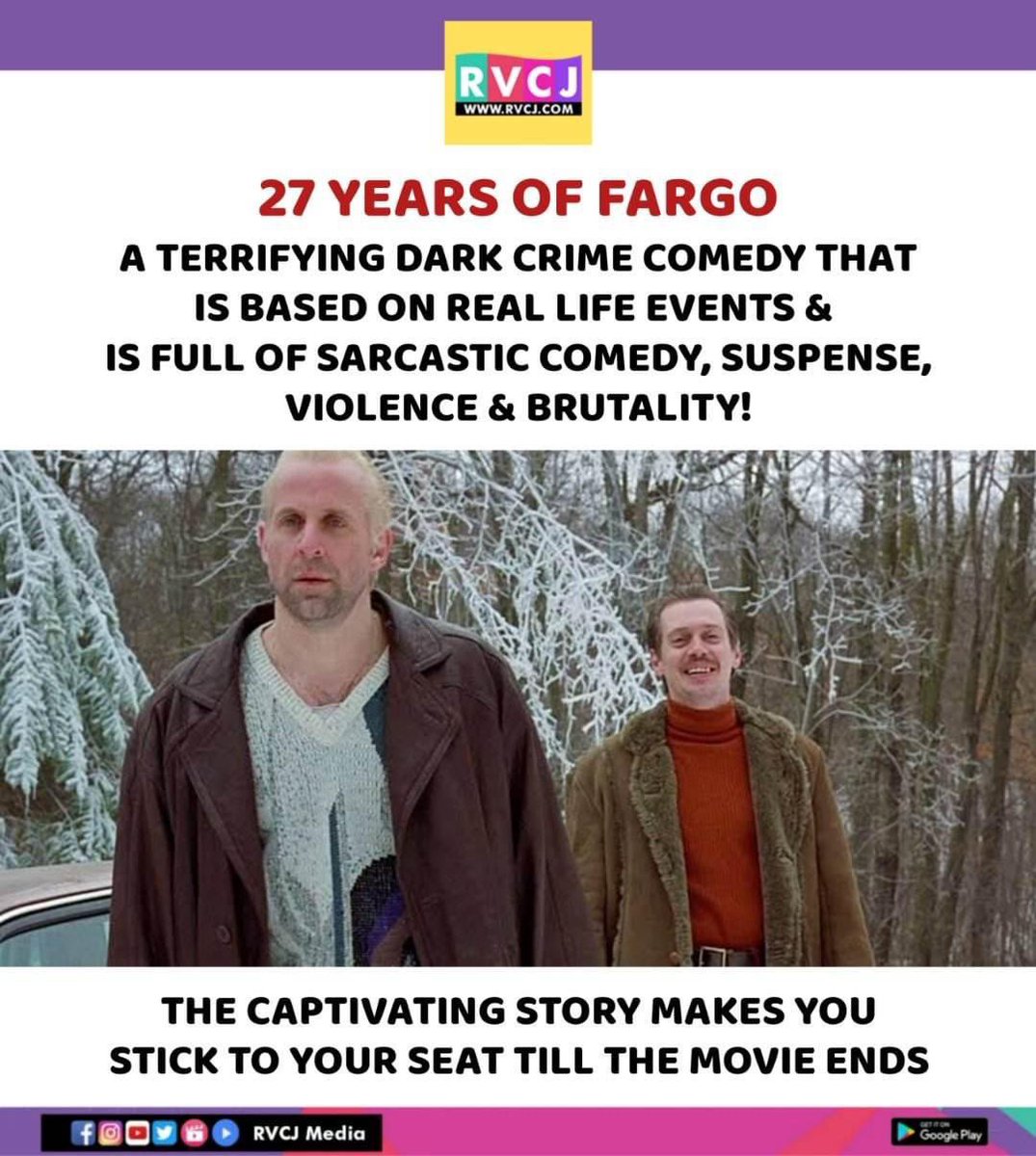 27 Years of Fargo!
#fargo #williamhmacy #stevebuscemi #ethancoen #hollywood #rvcjmovies