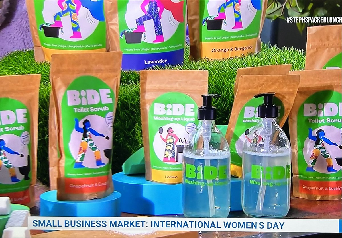 Loved the look of these sustainable cleaning products on <a href="/PackedLunchC4/">Steph's Packed Lunch</a> today.  Produced by women, some marginalised for various reasons, at home. What a great social enterprise. Will have a look &amp; see if my local refill store sells them <a href="/bideplanet/">bideplanet</a>