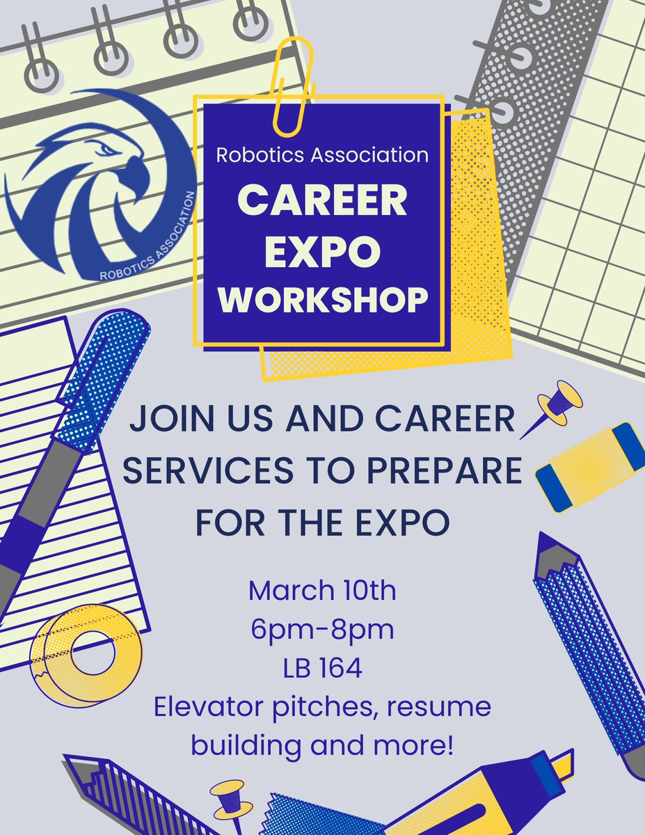 RAERrobotics's tweet image. Hello #embryriddledaytona students! Before you head off for #springbreak there&apos;s a workshop you should know about! #RAER is teaming up with Career Services to help students prep for the career expo! Join us for elevator pitches, resume building, and general preparedness tips!