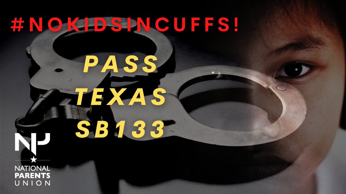 MackinShea's tweet photo. @NationalParents TX supports SB133, #Nokidsincuffs which would prohibit the use of restraints on our young learners. Placing children in physical, chemical or mechanical restraints can trigger long term and short term problems in sleep, learning, relationships and trust. https://t.co/qAOlpHzpYo