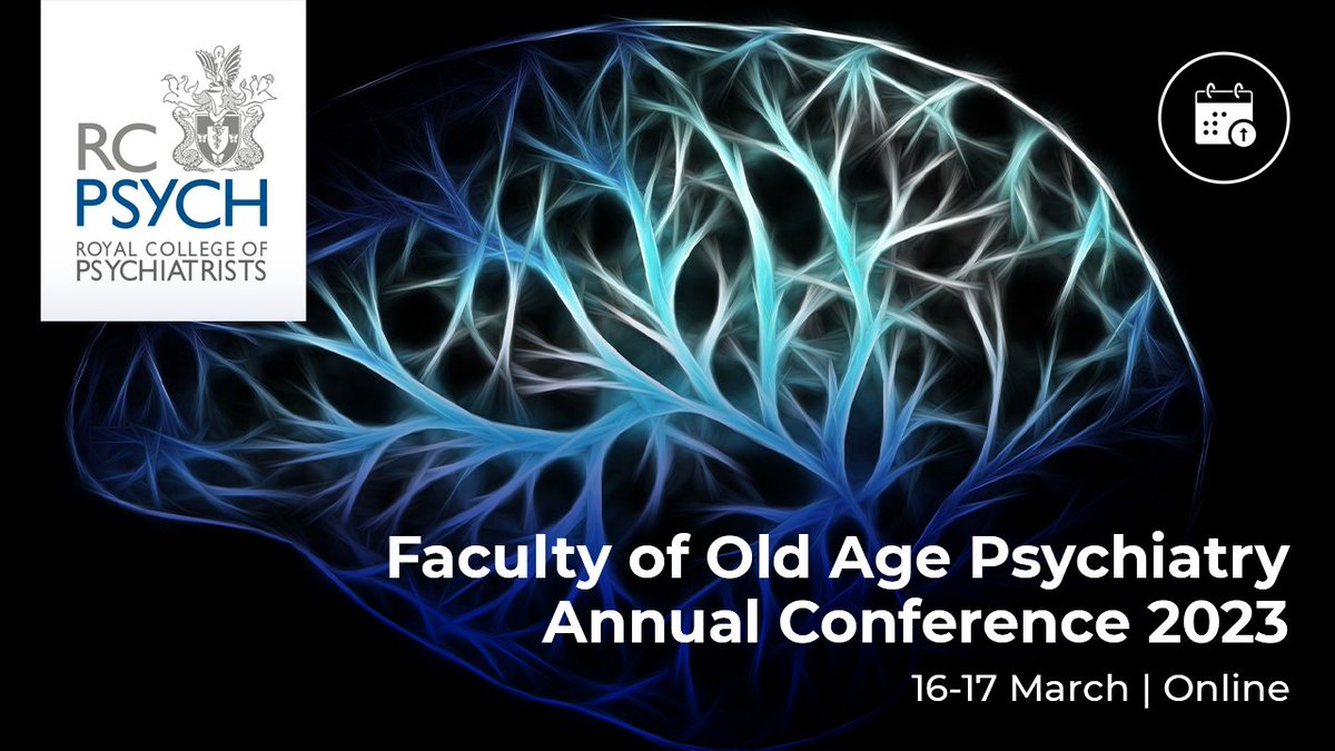 rcpsych's tweet photo. The Faculty of Old Age Psychiatry @rcpsychOldAge Annual Conference 2023 is taking place tomorrow and Friday. Bookings close later this afternoon; this is your last chance to book your place and join us online.
View the programme and register:
https://t.co/jkbWLmhKXt
#OAPsych2023 https://t.co/UFqg5Bqpxb