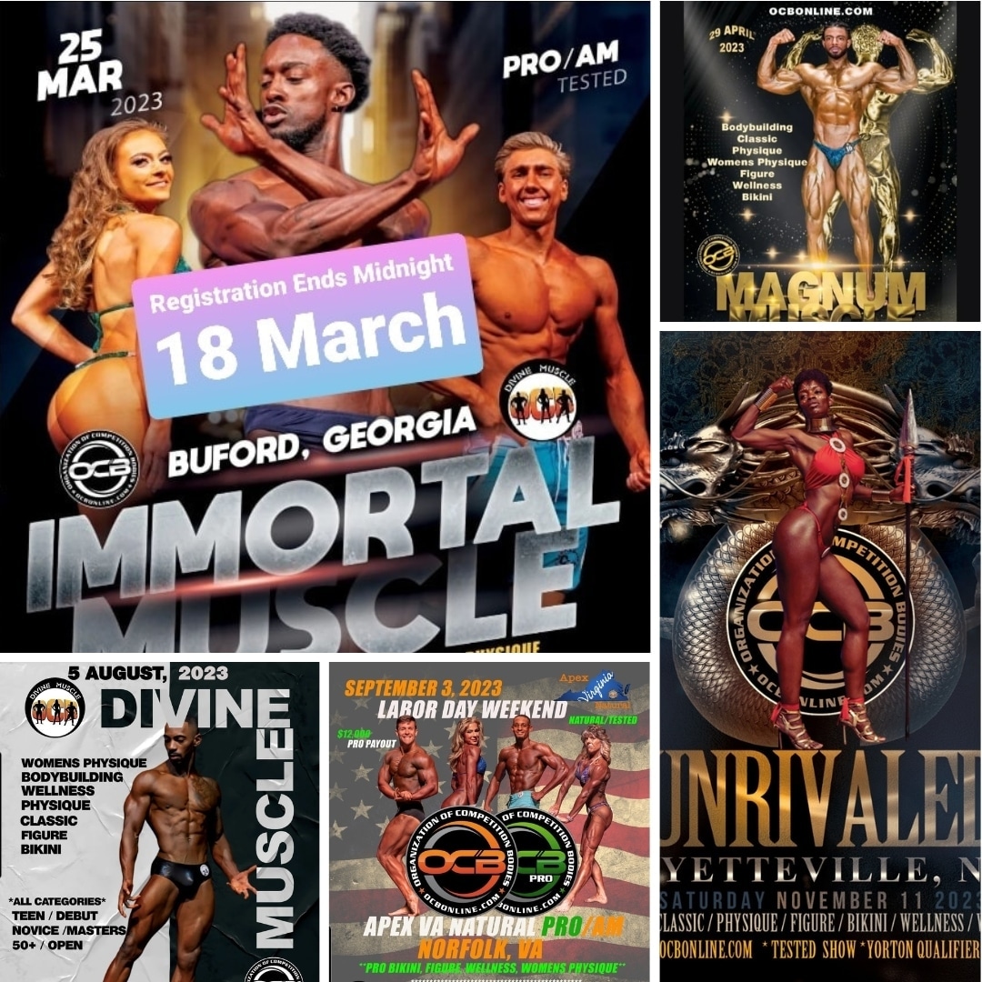 OcbOf's tweet photo. "Attention fitness enthusiasts! Don't miss out on these 5 upcoming natural bodybuilding events to witness some of the best physiques in the game. Check them out: [https://t.co/J47hKf218K] #naturalbodybuilding #fitnessgoals" https://t.co/U4nmbAZdjQ