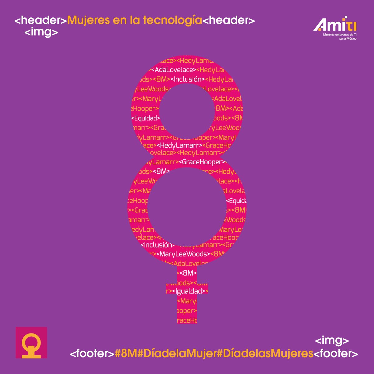 AMITI_WIT's tweet photo. "Por un mundo digital inclusivo: Innovación y tecnología para la igualdad de género" @ONUMujeresMX 
Es vital impulsar la inclusión hacia todas las áreas. En el sector TI, el papel de la mujer sigue creciendo y trabajamos para que los avances no se detengan💜
#8M #DiaDeLaMujer https://t.co/Os3822DlbB