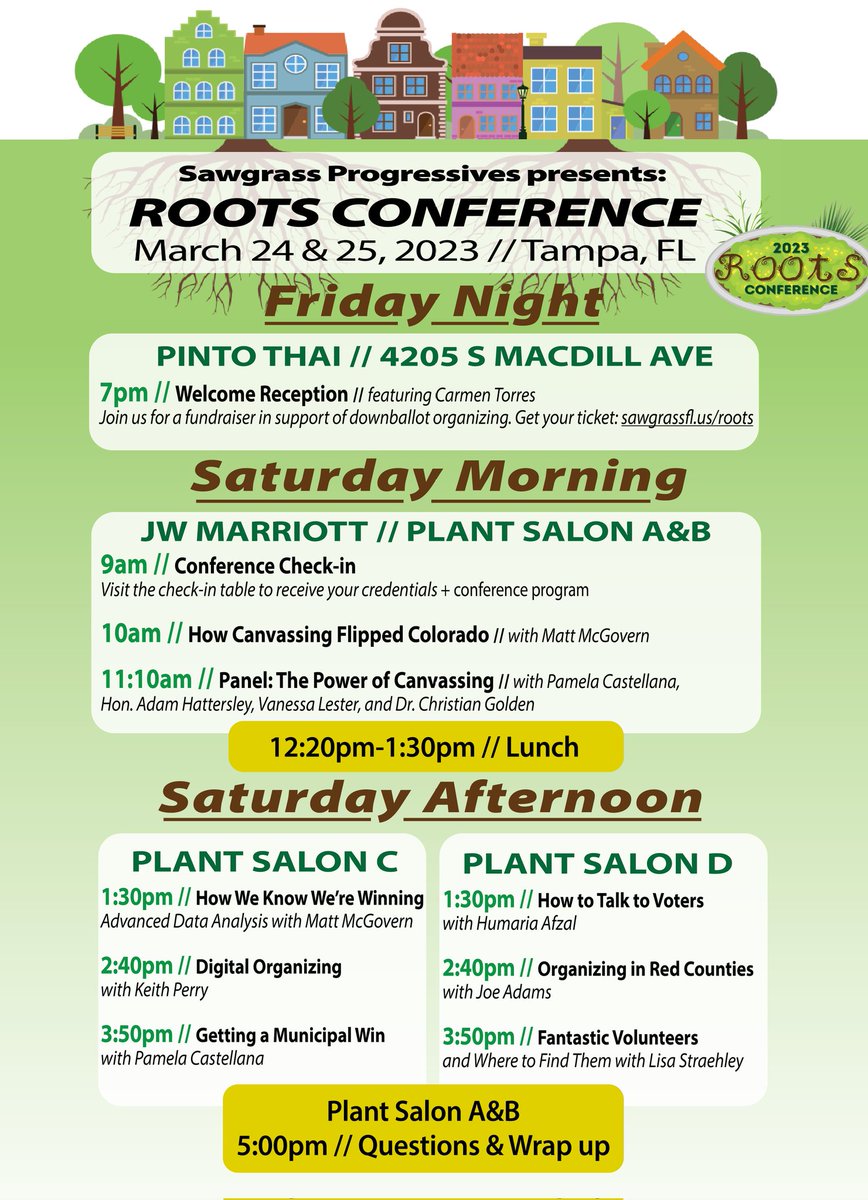 SawgrassProgre1's tweet photo. We are ECSTATIC to announce our finalized agenda for ROOTS CONFERENCE! Please register at https://t.co/ez0mR4W3tl if you haven't done so already and we'll see you on the 25th! https://t.co/KgnOP8wqJU