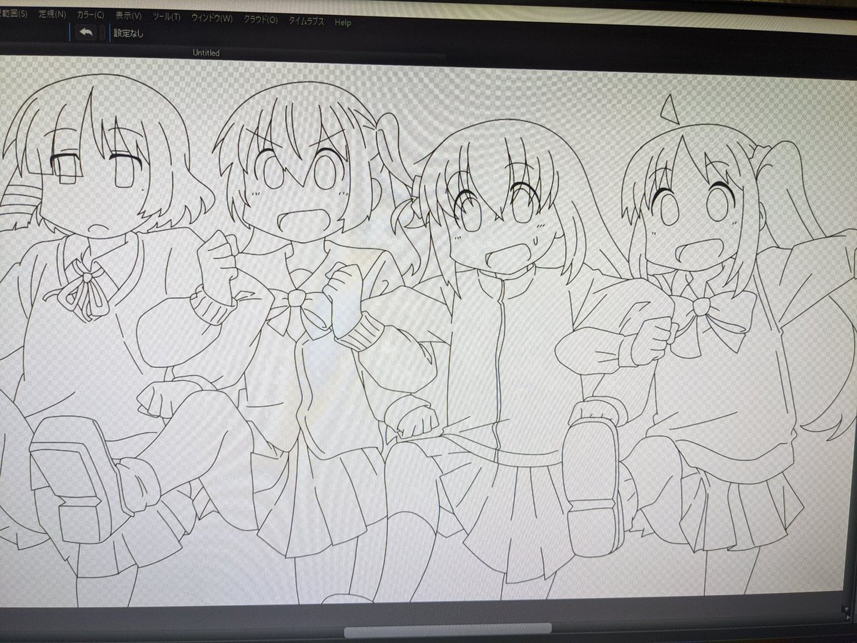 線画だけでヘトヘトになってる 